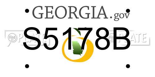 S5178B Georgia License Plate
