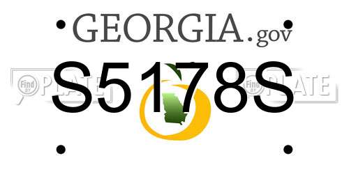 S5178S Georgia License Plate