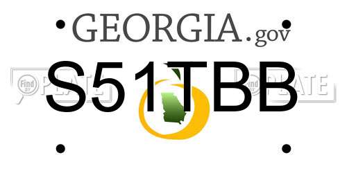 S51TBB Georgia License Plate