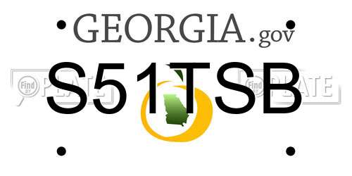 S51TSB Georgia License Plate
