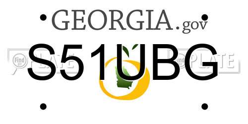 S51UBG Georgia License Plate