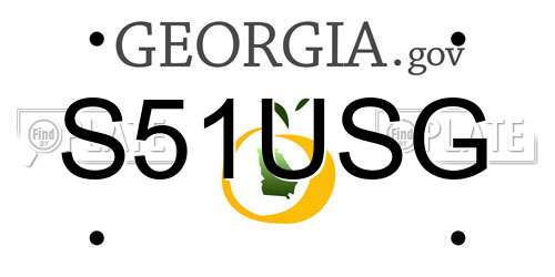 S51USG Georgia License Plate