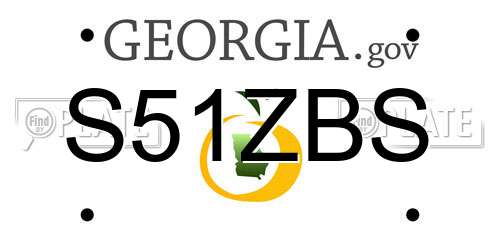 S51ZBS Georgia License Plate