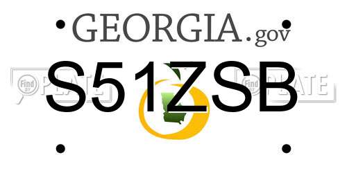 S51ZSB Georgia License Plate