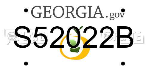 S52022B Georgia License Plate