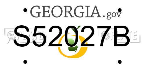 S52027B Georgia License Plate