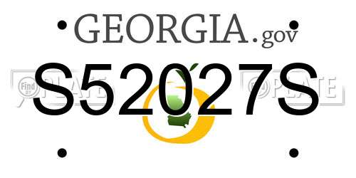 S52027S Georgia License Plate