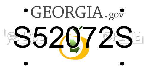 S52072S Georgia License Plate