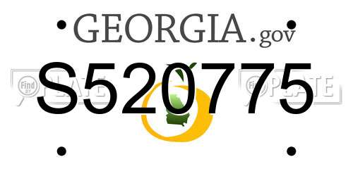 S520775 Georgia License Plate