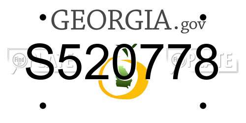 S520778 Georgia License Plate