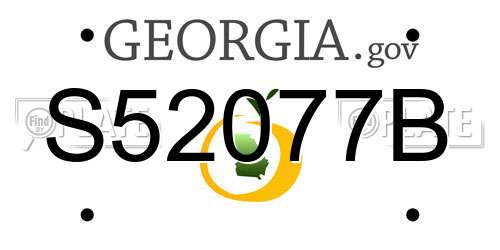 S52077B Georgia License Plate