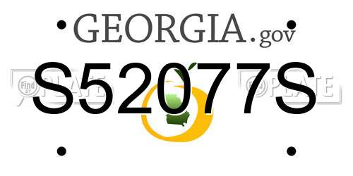S52077S Georgia License Plate