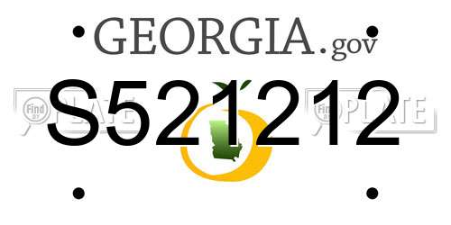 S521212 Georgia License Plate