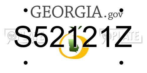 S52121Z Georgia License Plate