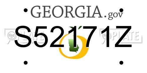 S52171Z Georgia License Plate
