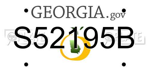 S52195B Georgia License Plate