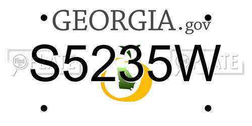 S5235W Georgia License Plate