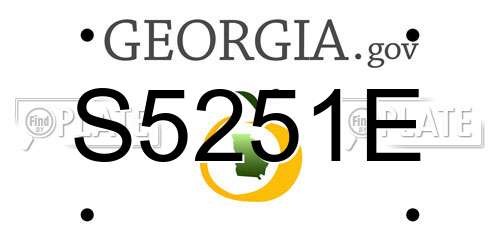 S5251E Georgia License Plate