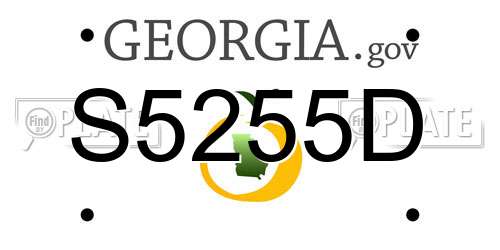 S5255D Georgia License Plate