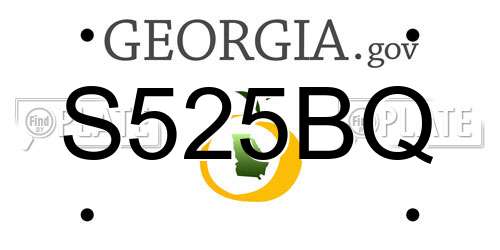 S525BQ Georgia License Plate