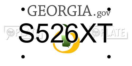S526XT Georgia License Plate