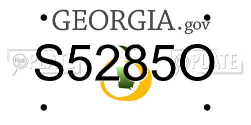 S5285O Georgia License Plate