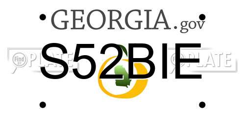 S52BIE Georgia License Plate