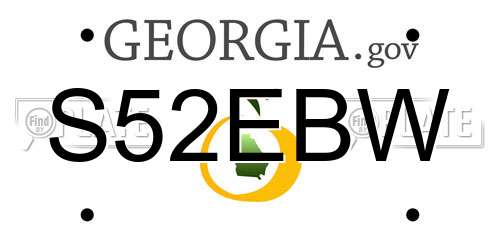 S52EBW Georgia License Plate