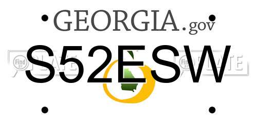 S52ESW Georgia License Plate