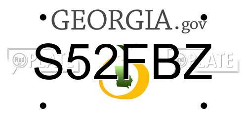S52FBZ Georgia License Plate