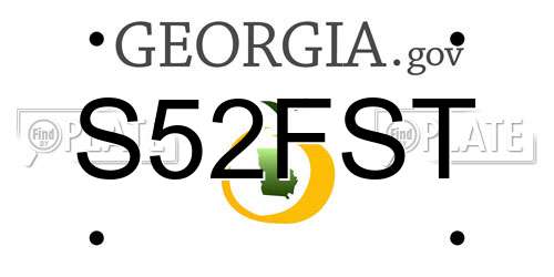S52FST Georgia License Plate
