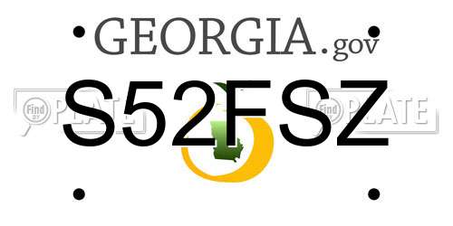 S52FSZ Georgia License Plate
