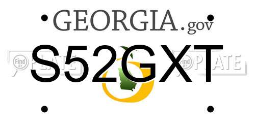S52GXT Georgia License Plate