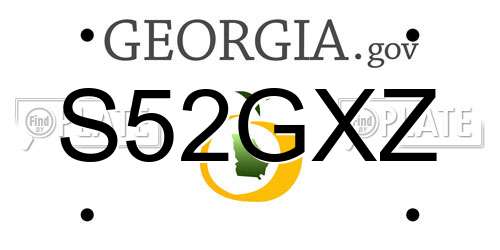 S52GXZ Georgia License Plate