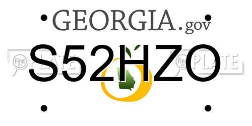 S52HZO Georgia License Plate