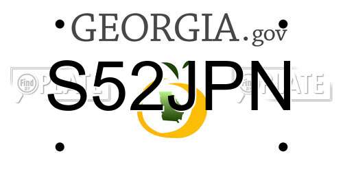 S52JPN Georgia License Plate