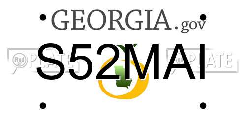 S52MAI Georgia License Plate
