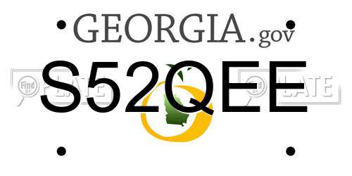 S52QEE Georgia License Plate
