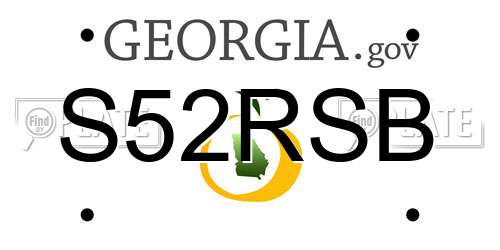 S52RSB Georgia License Plate