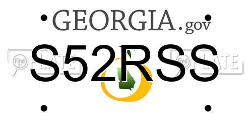 S52RSS Georgia License Plate