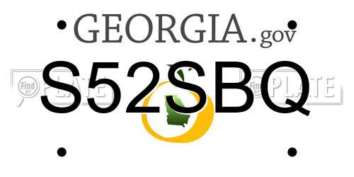 S52SBQ Georgia License Plate