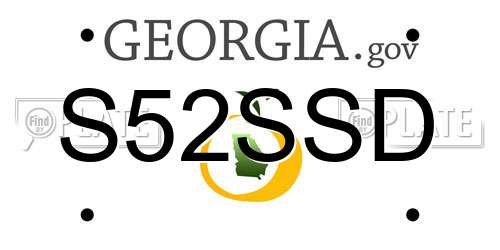 S52SSD Georgia License Plate