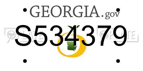 S534379 Georgia License Plate