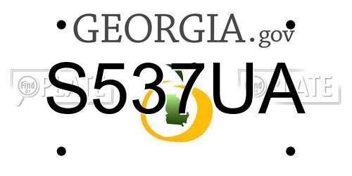 S537UA Georgia License Plate