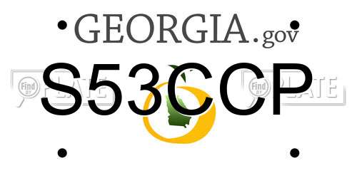 S53CCP Georgia License Plate