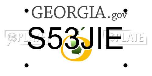 S53JIE Georgia License Plate