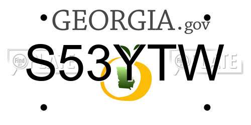 S53YTW Georgia License Plate