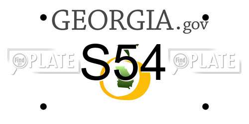 S54 Georgia License Plate