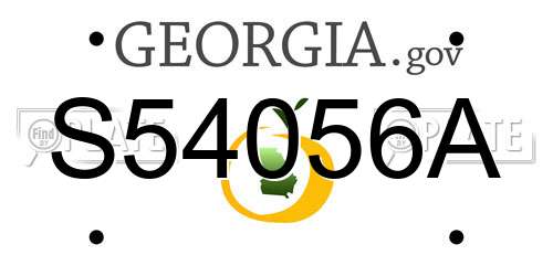 S54056A Georgia License Plate