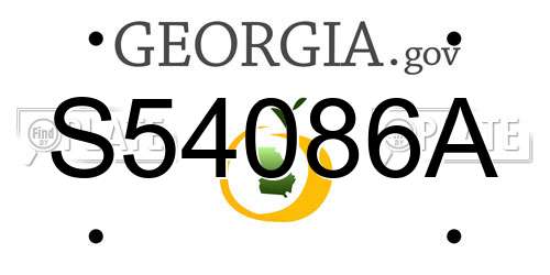S54086A Georgia License Plate